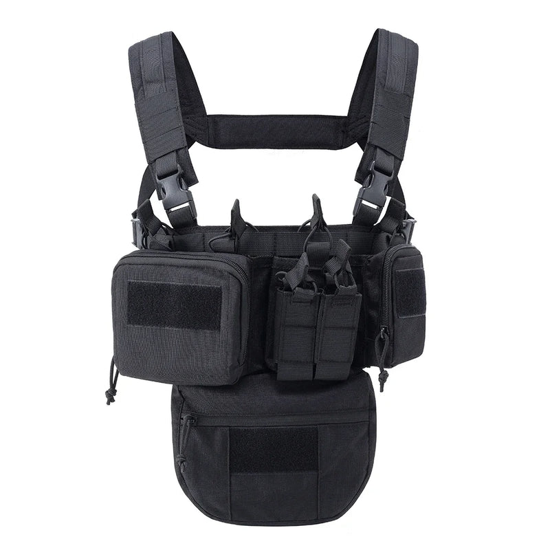 Gilet Tactique Chest Rig Nylon 500D avec Poches Frontales, Poche Pendante en Option, vue 10