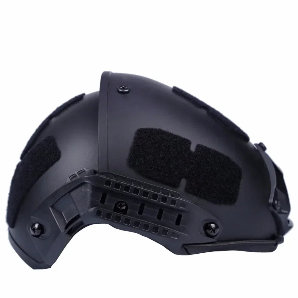 Casque Airsoft Tactique ABS 52-64 cm, Rails Latéraux et Support Frontal