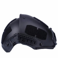 Casque Airsoft Tactique ABS 52-64 cm, Rails Latéraux et Support Frontal
