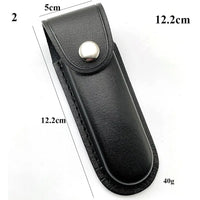 Étui Couteau Pliant en Cuir à Bouton-Pression, Noir ou Brun, 12 à 14,5 cm, vue 7