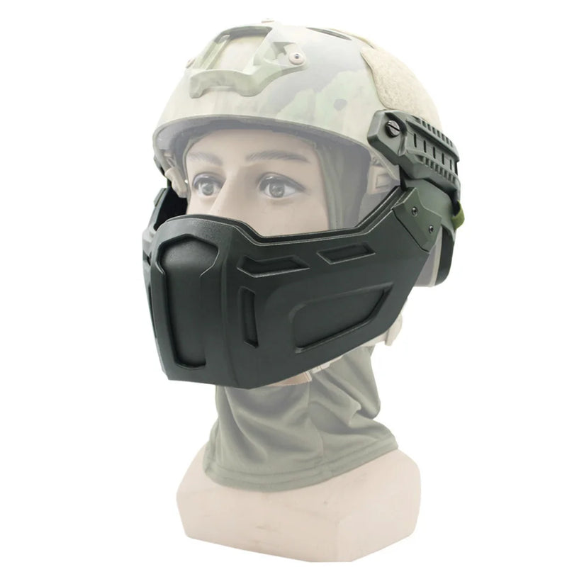 Masque Airsoft pour Casque FAST avec Rails Latéraux, Lunettes Rabattables en Option, vue 3