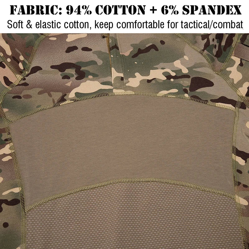 Chemise de Combat Camouflage Stretch à Col Montant et Quart de Zip, Homme, vue 5