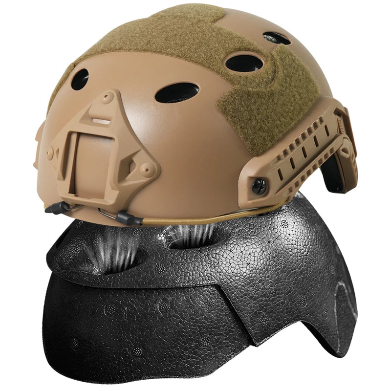 Casque Airsoft Tactique ABS avec Lunettes Intégrées et Rails Latéraux, vue 5