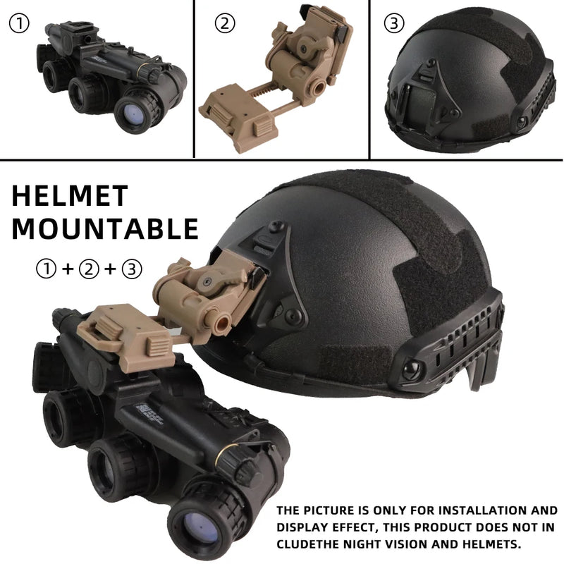 Support Vision Nocturne Rabattable pour Casque Tactique, Noir ou Beige Sable, vue 2