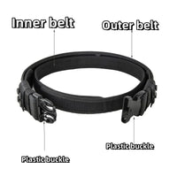 Ceinture Tactique de Service Double en Nylon Noir, Tailles S à XL, vue 3