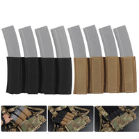 Porte-Chargeurs Quadruple pour Gilet Tactique, 4 Emplacements Élastiques, Auto-Agrippant