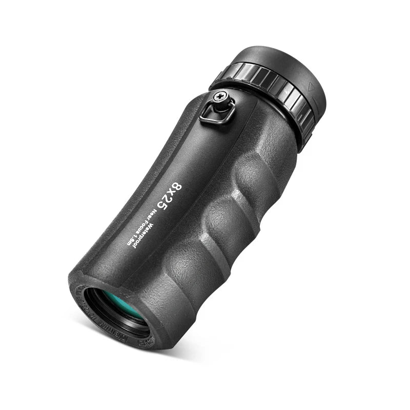 Monoculaire Compact 8x25 ou 10x25 Noir, Corps Métal, Traitement FMC, vue 2