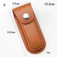 Étui Couteau Pliant en Cuir à Bouton-Pression, Noir ou Brun, 12 à 14,5 cm, vue 8