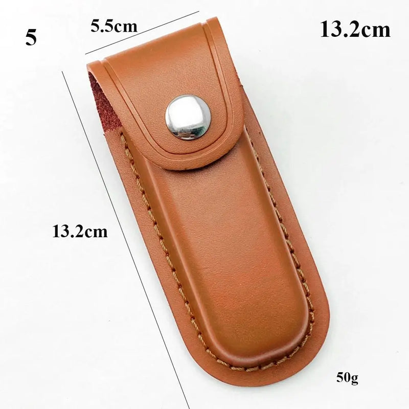 Étui Couteau Pliant en Cuir à Bouton-Pression, Noir ou Brun, 12 à 14,5 cm, vue 8
