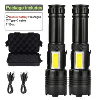 Lampe Tactique Rechargeable 7 Modes, Zoom et Lumière COB, Lot de 1 ou 2, vue 9