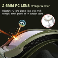 Lunettes de Protection Tactiques Anti-Buée, 1 ou 3 Verres, Noir, Vert ou Sable, vue 3