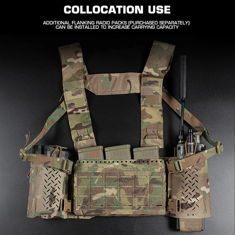 Gilet Tactique Chest Rig Compact MOLLE, Triple Porte-Chargeur Élastique, vue 5