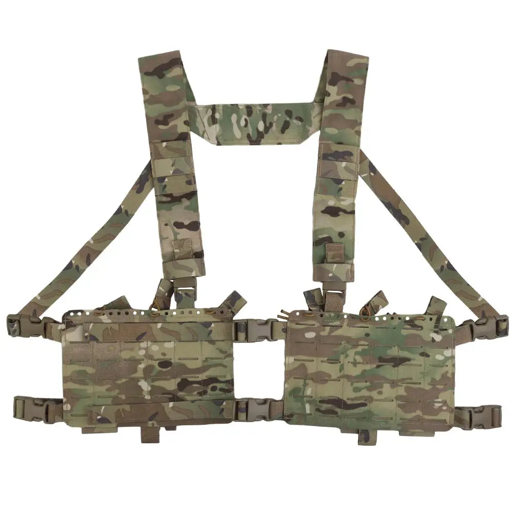 Gilet Tactique Chest Rig à Panneaux Latéraux Séparés, Découpe Laser MOLLE, Nylon
