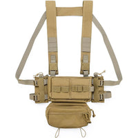 Gilet Tactique de Poitrine Modulable en Nylon 600D avec Poche Pendante Zippée, vue 13