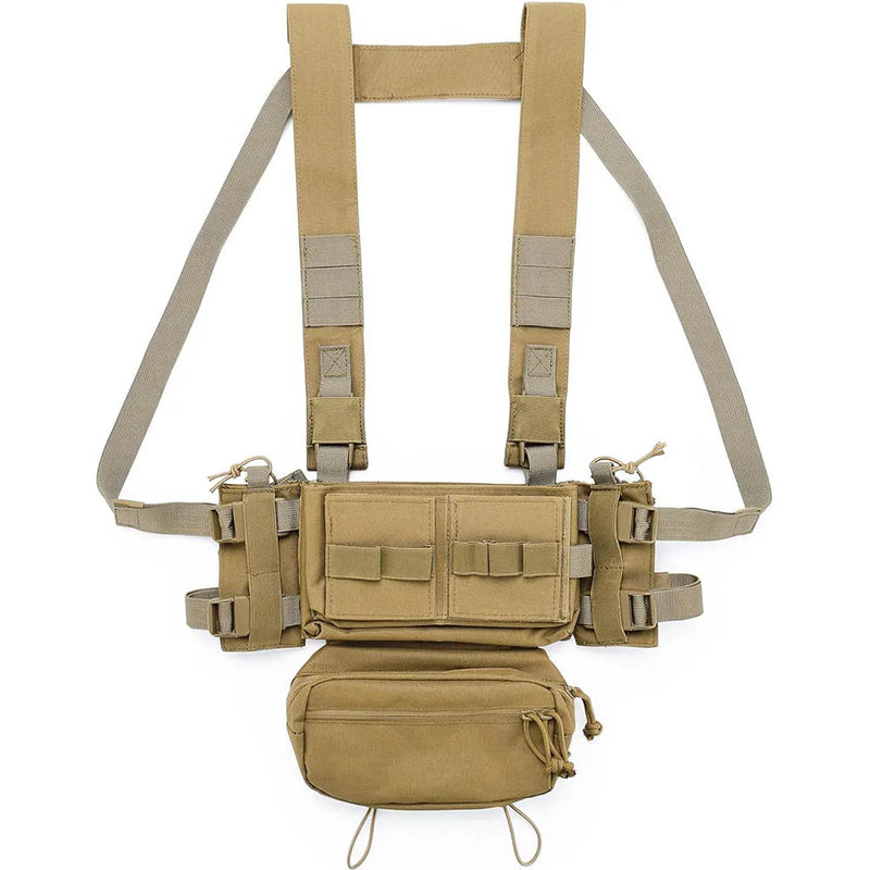 Gilet Tactique de Poitrine Modulable en Nylon 600D avec Poche Pendante Zippée, vue 13