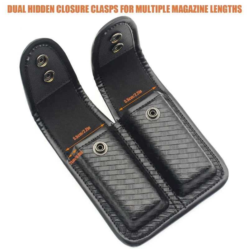 Porte-Chargeur Double pour Pistolet, Finition Tressée ou Nylon, Ceinture de 50 à 58 mm, vue 4