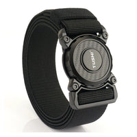 Ceinture Tactique Élastique Nylon, Boucle Rotative en Zinc, 125 cm