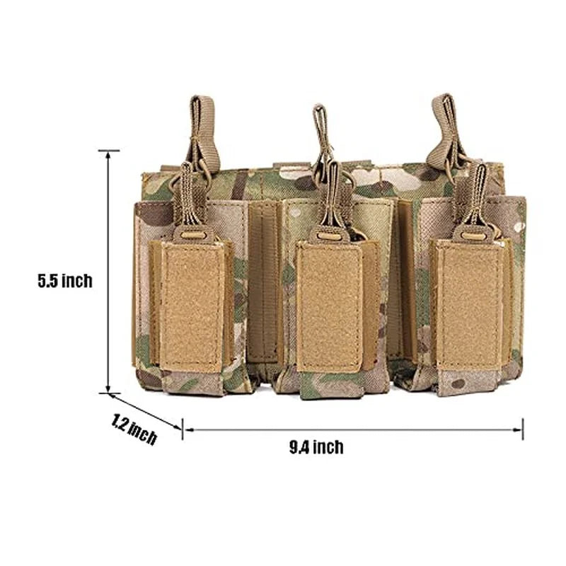 Porte-Chargeur Triple pour Fusil avec Poches Pistolet, MOLLE Nylon 1000D, 24 x 14 cm, vue 4