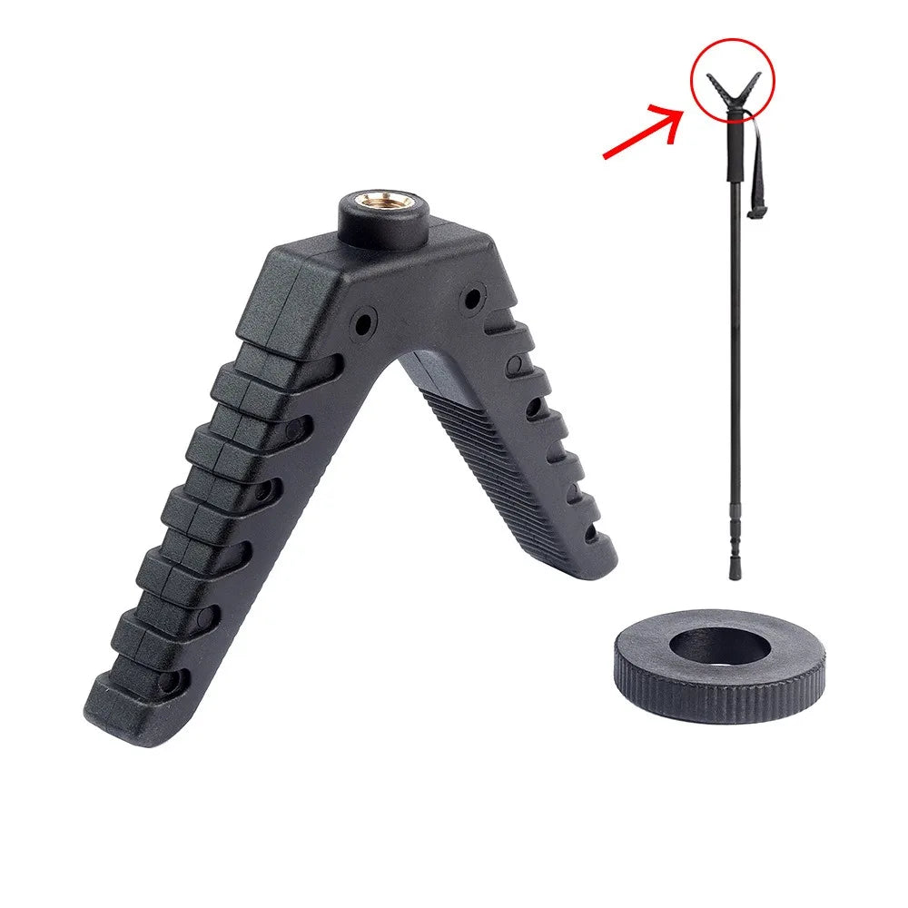 Fourche de Tir en V en Plastique Noir pour Canne de Tir, Filetage M6, Largeur 87 mm