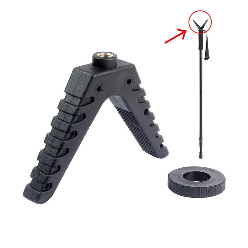 Fourche de Tir en V en Plastique Noir pour Canne de Tir, Filetage M6, Largeur 87 mm