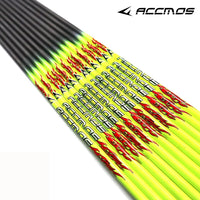 Tubes de Flèches Carbone Jaune Fluo, Diamètre Intérieur 4,2 ou 6,2 mm, Spine 300 à 1000, Lot de 6 ou 12, vue 5