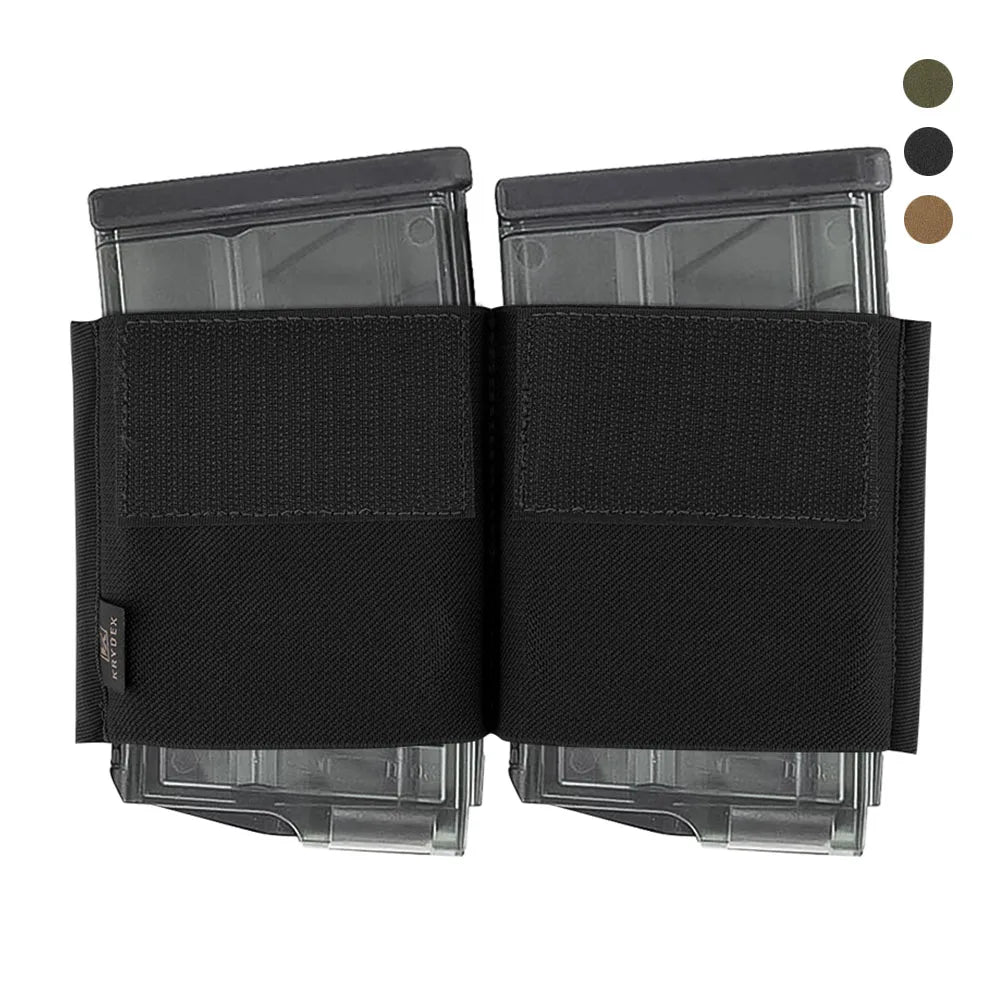 Insert Porte-Chargeur Double Élastique 7,62 mm pour Gilet de Poitrine, 3 Coloris