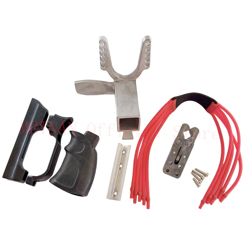 Kit Lance-Pierre Mécanique à Gâchette, Acier Inoxydable, Élastiques Rouges, 4 Versions, vue 2