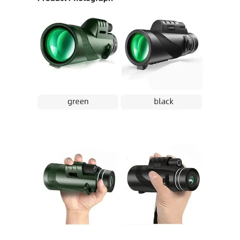 Monoculaire BAK4 FMC Vert ou Noir, Trépied et Support Téléphone en Option, vue 4